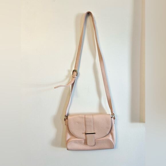 Talbots pink leather crossbody bag neutral spring summer balletcore - Picture 1 of 9